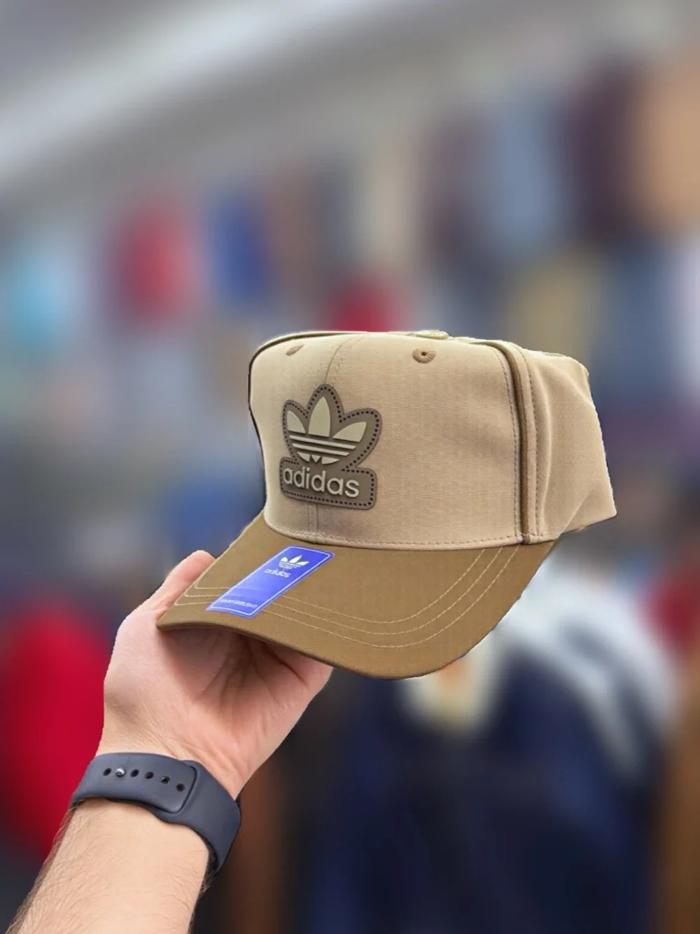 adidas Men’s Tan and Brown Trefoil Cap